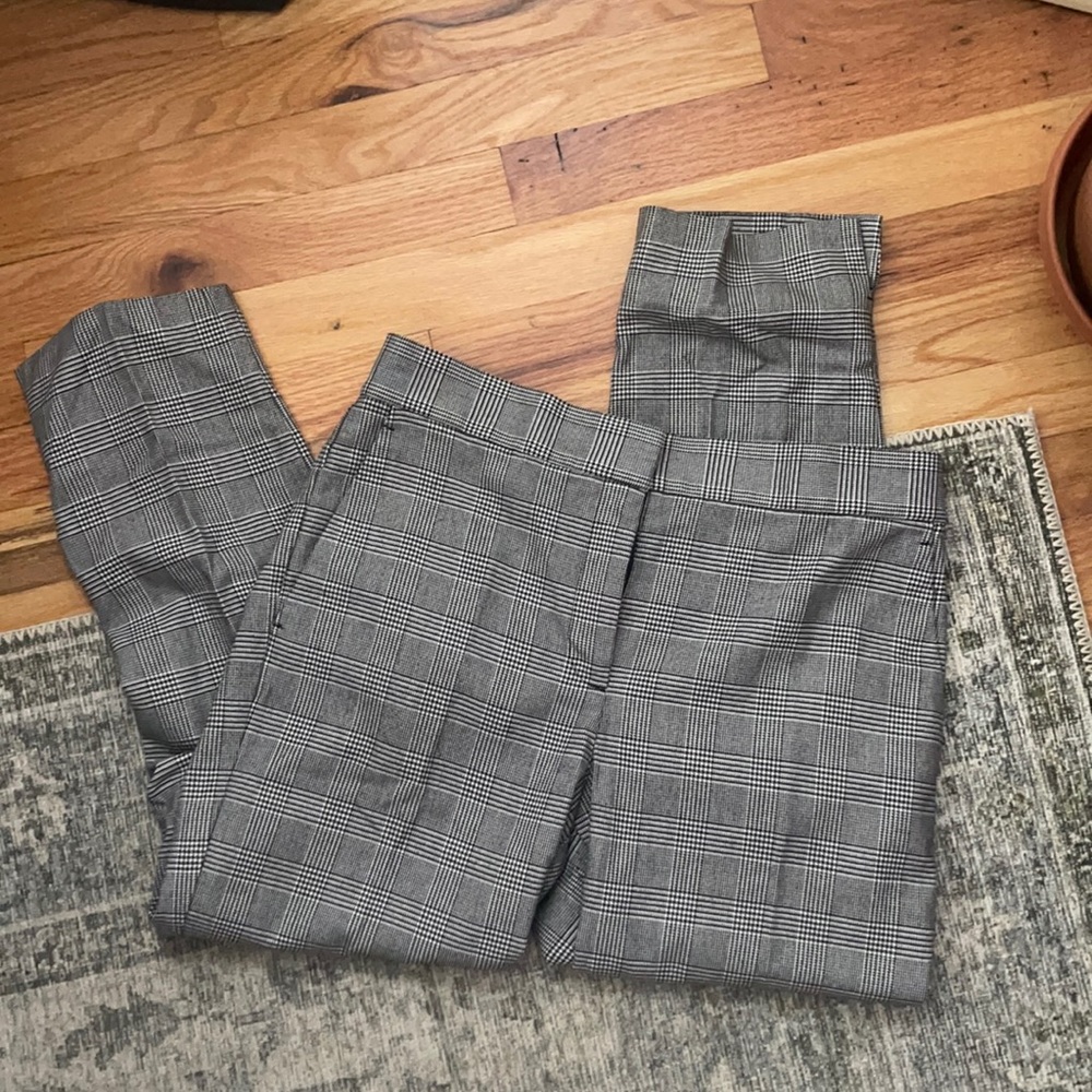 Ann Taylor Plaid Houndstooth Ankle Pants